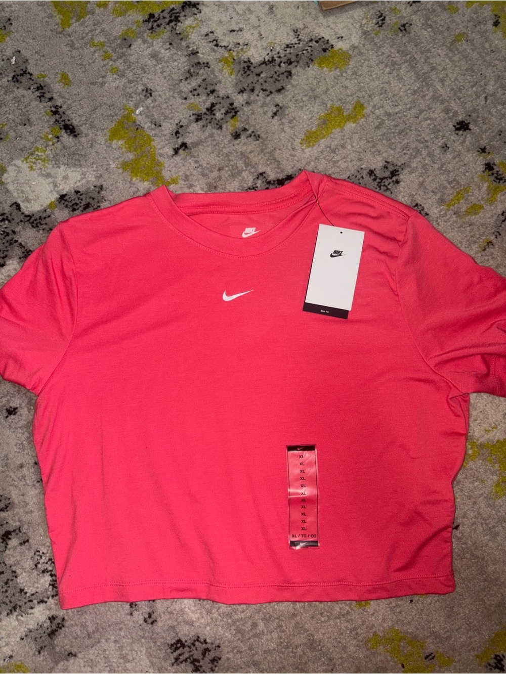 Nike Hot Pink Women's Dri-FIT Short Sleeve Crop Top